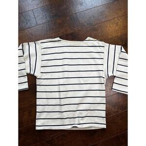 Saint James Mens Classic Costal Navy Blue striped sailing shirt size 32